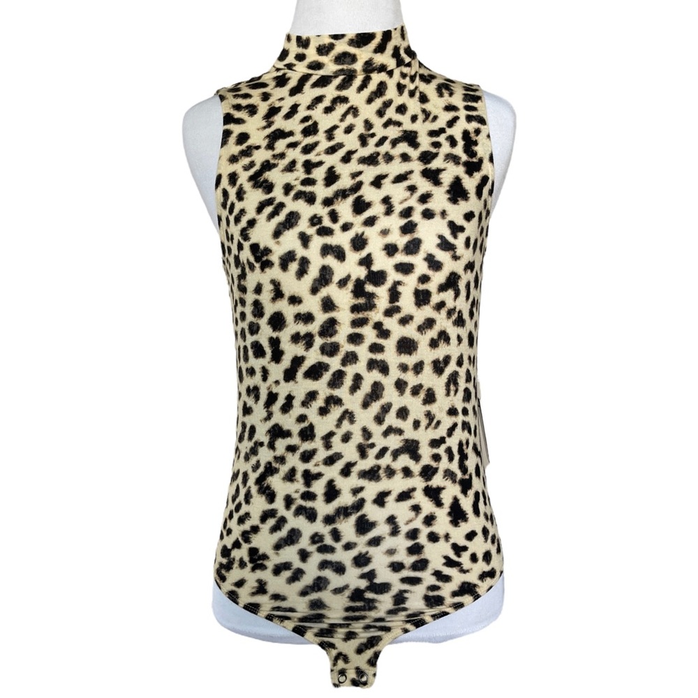 EXPRESS One Eleven Leopard Print Thong Bodysuit / Medium / NWT - Picture 2 of 6